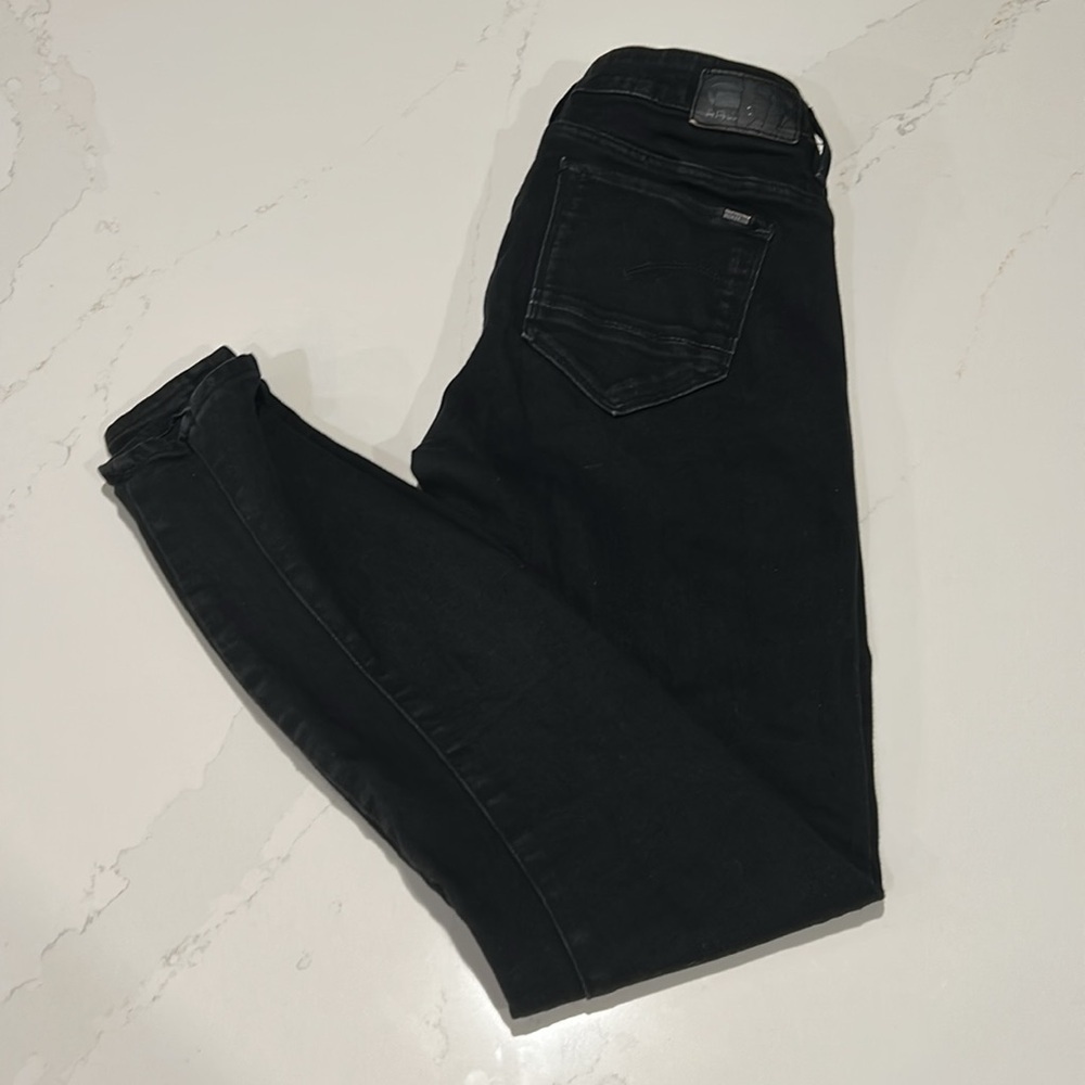 G Star Raw Arc Mid Skinny Black jeans Denim Size 28